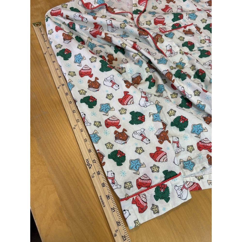 Wondershop Christmas Pajama Mens Top Size Medium Holiday Festive Button Shirt - Picture 12 of 12